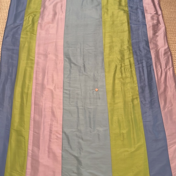 Pottery Barn Teen Silk Dupioni Silk Curtains In Purple Blue Green Two Panels - Picture 8 of 9